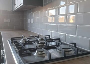 kitchen around worktop finished sealant